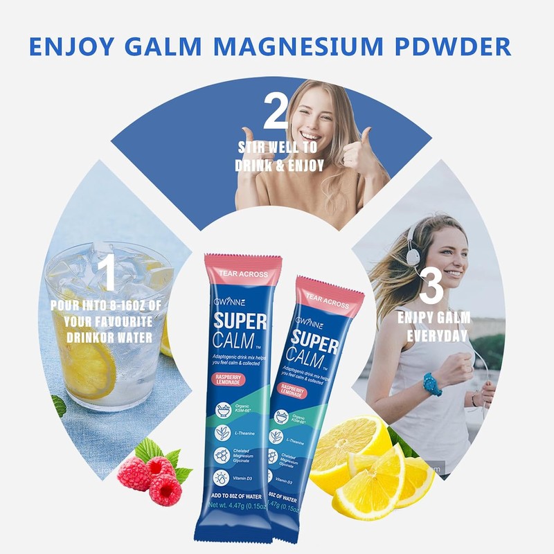 GWYNNE Mezcla De Bebidas En Polvo Supercalm Suplementos Frambuesa E
