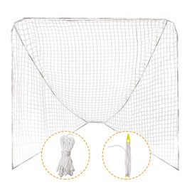 2 Pcs 4mm Heavy Duty 6’X6’X7’Lacrosse Replacement Net with 2X Installation Tool and 4x49ft Lacrosse Goal Net Lacing Rope Lacrosse Net for Lacrosse Practice or Competition of Backyard, Playground
