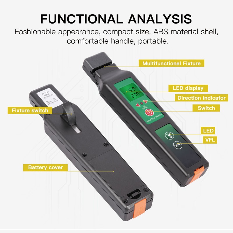 Optical Fiber Identifier VFL Handheld Optical Fiber Detector with LED