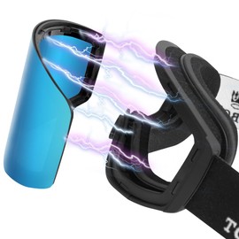 torbollo Ski Goggles, Magnetic Magnetic, Double Layer PC Lens, REVO Waterproof Coating, 100% UV Protection, Anti-Fog, Column Lens 5.3 Bend, Wide Field of View, Compatible with OTG Glasses, Helmet