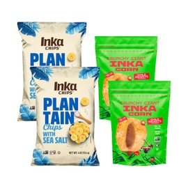 Inka Crops Plantains & Corn Duo, (Original Plantains & Chile Picante Corn) 4 Oz Each, 4 Ct (Variety Pack)