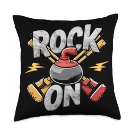 Curling Player Curler Sport Lover Curling Stone Throw Pillow