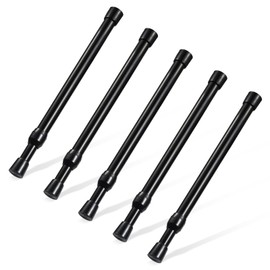 Goowin Small Spring Tension Rod, 5/8" Diameter No Drilling Expandable Short Spring Rods, Tension Curtain Rods for Closet, Cupboard, Cabinets, Bookcases, Black, 5 Pack (10-15.7 inch)