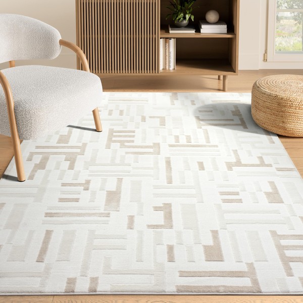 Abani Beige Area Rug - 6' x 9' - Living