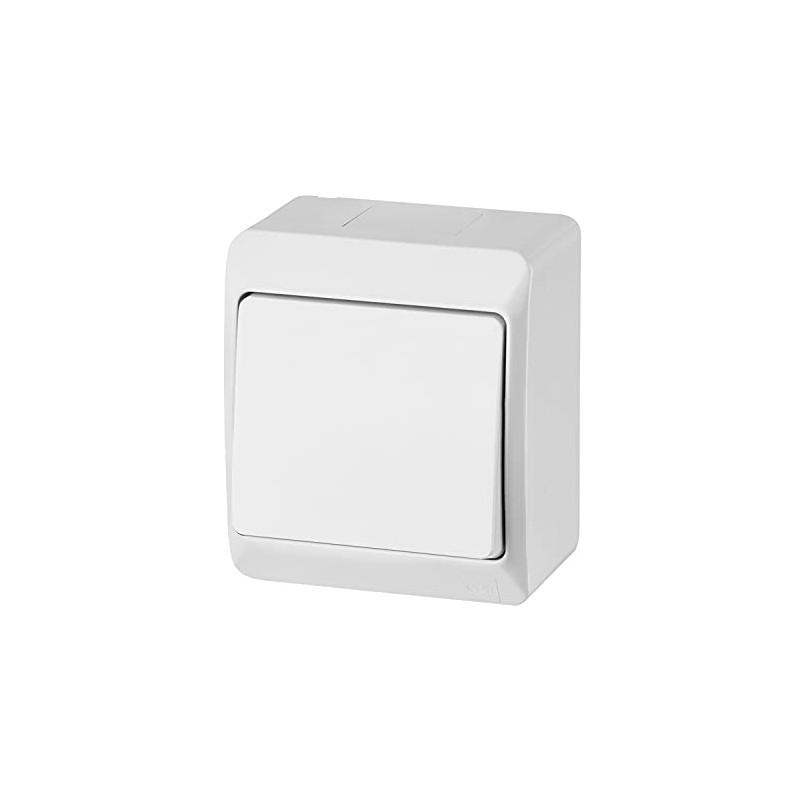 Easily mounted IP44 switch White Schalterserie wet rooms