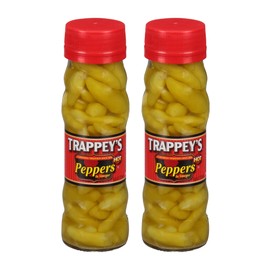 Trappeys Peppers in Vinegar, Hot, 4.5 oz (2 Pack)