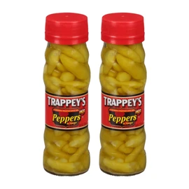 Trappeys Peppers in Vinegar, Hot, 4.5 oz (2 Pack)
