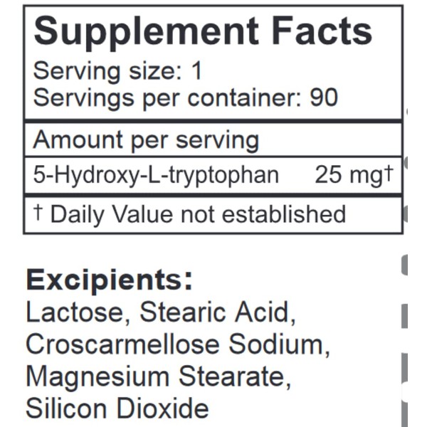 LifeLink LifeLink 5-HTP (5-Hydroxy-L-Tryptophan) | 25 mg x 90 sublingual