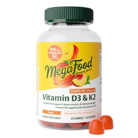 Megafood 5000 IU Vitamin D3 & K2 Peach Gummies, 60 CT