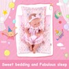 Doll Bedding 2 Pc. Set Pink Rabbit Print Bedding Pad/Mattress/Blanket