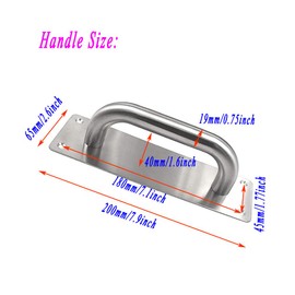 QLQWDNDY 2 Pack Pull Push Door Plate Handle 8inch Stainless Steel Heavy Duty Sliding Barn Door Pull for Shed Cupboard Toilet Cabinet Garage with Mounting Screws,Silver,200mmx65mm (Rectangle)