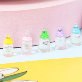 Kichvoe 30 Pcs Doll Bottle Set Miniature Mini Bottle Plastic Mini Milk Bottle Dollhouse Feeding Bottle Novelty Tiny Candy Jar for Baptism DIY Craft