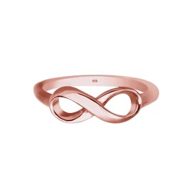 Elli 0603313015 Women's Infinity Ring in Rose Gold 925 Sterling Silver, 52, Sterling Silver, Diamond