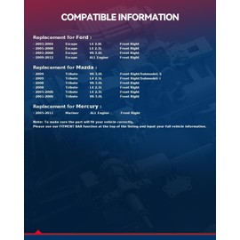 KAX 66-2086 Front Right Axle Shaft Assembly Fits 2001-2012 Ford Escape, 2005-2011 Mercury Mariner, 2001-2006 2008-2009 Mazda Tribute, 1 PCS CV Axle