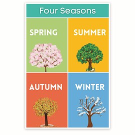 Four Seasons Classroom Resource - Early Learning Poster - 12 x 18 Inch - Unframed - Premium Gloss - Made In USA - BMCP007