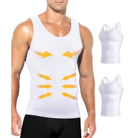 Casey Kevin Pack of 2 Tummy Control Vest Men's Body Shaper for Men Shapewear Tank Top Compression Vests