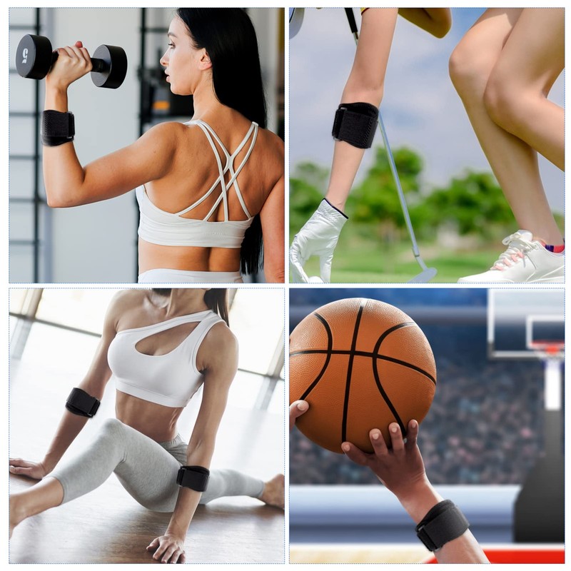 FRCOLOR Sports Padded Elbow Sleeves 4 Pack Elbow Wraps Tennis