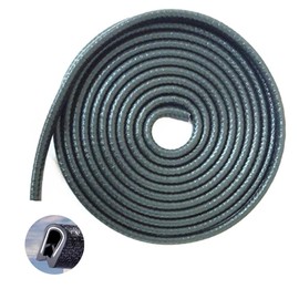 Edge Trim Black Small, Flexible PVC Edge Protector,Rubber U Channel Edge Trim,Fits Edge 1/16 to 1/8 Inch (65FT)