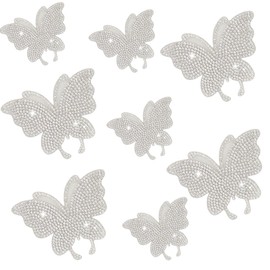 ZIMISI 8PCS Bling Crystal Butterfly Car Decals, Self-Adhesive Butterfly Stickers for Women, Rhinestone Car Window Stickers, Automotive Decoration Accessories for Cars Window Bumper Laptops (White)