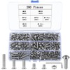 200 pieces M6 screws set, round head hex screws nuts