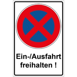 PVC Sign Entry Ausfahrt freihalten Hard Foam Panel 200 x 300 mm – 3 mm Thick