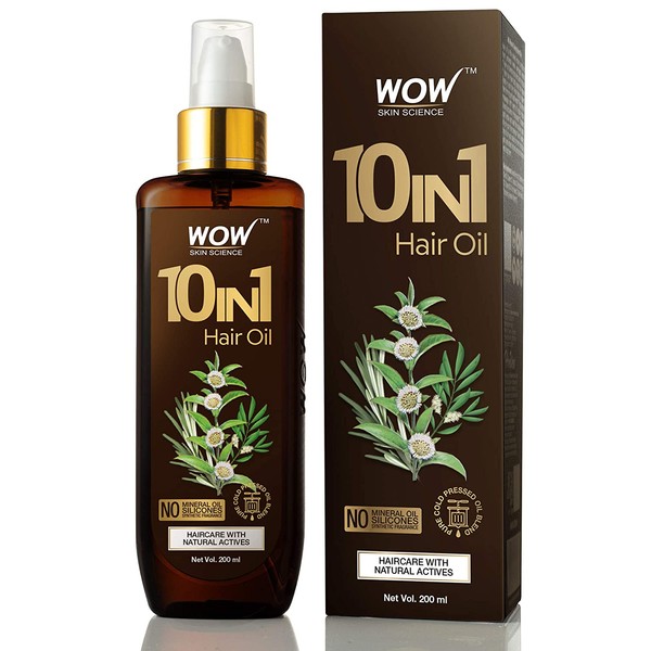 WOW Hair Oil, Reduce Hair Loss, Split Ends, Dandruff, Smooth, Thick Hair, Boost Hair Growth and Stronger Roots, Deep Clean For Healthy Scalp, All Hair Types, Adults and Children, 200 mL