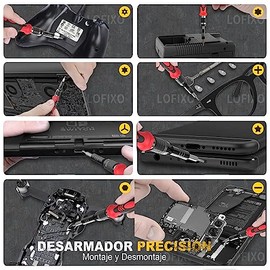 LOFIXO Juego de Destornilladores,Kit desarmadores pequeos 133pc,Desarmador torx triwing Plano Cruz Estrella Gamer multipuntas de Precision para...    