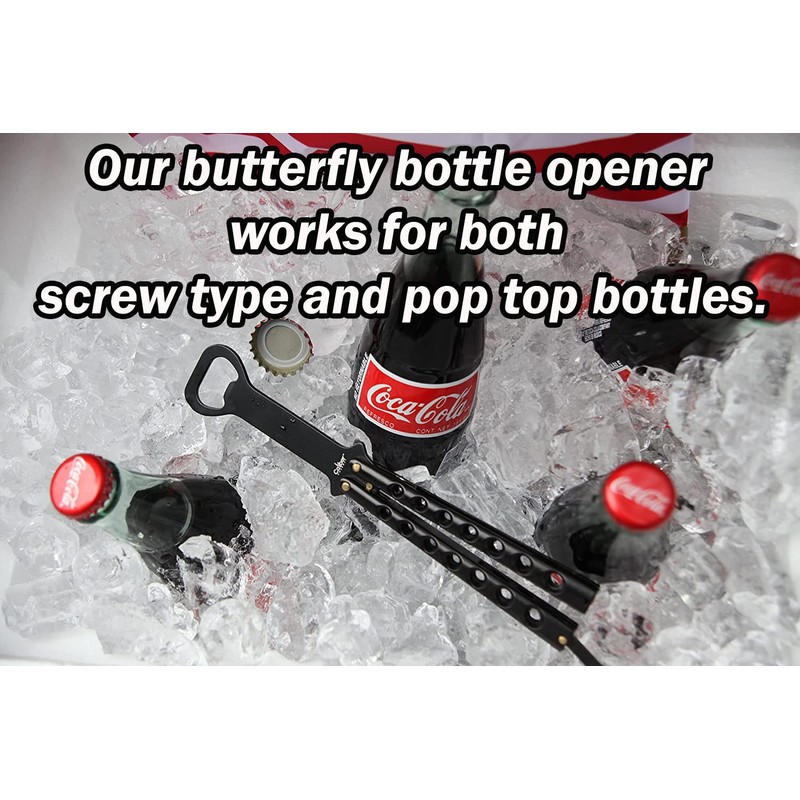 Caliber Gourmet Butterfly Knife Style Bottle Opener and Comb Combo