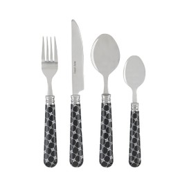 French Home Bistro 16-Piece Stainless Steel Flatware Set — Dinner Cutlery Set With Abstract Butterfly Design — Silverware Set Dishwasher Safe — Spoon & Fork And Knife Set — Modern Silverware Set For 4