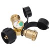 2 Way Propane Gas Splitter Brass POL to Qcc1 Y