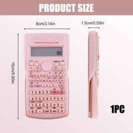 Scientific Calculator for Secondary School, Engineering Function Calculator with Dual-Line Display Hd Large Screen, Calculators with 240 Calculation Functions for Student Office Home (Pink)