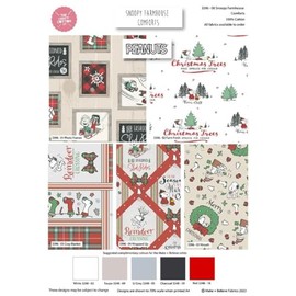 Snoopy Farmhouse Comforts Peanuts 100% Cotton Christmas Fat Quarter (45x 55cm) Fat Quarter Bundle for Crafting, Patchwork, Kid's Craft