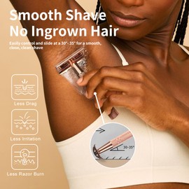 Rose Gold Double Edge Safety Razor, Single Blade Razors for Women, with 10 Platinum Coated Safety Razor Blades, 1 Blade Razors, Anti-slip Handle, Metal Material, Reusable, Eco-friendly, Smooth Shaving