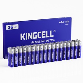KINGCELL - Paquete de 36 pilas AAA alcalinas de alto rendimiento triple AAA con 1,5 V de larga duración, a prueba de fugas, 10 años de vida útil