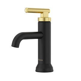 Pfister Capistrano Bathroom Sink Faucet, Single Control, 1-Handle, Single Hole, Matte Black and Brushed Gold Finish, LF042CSOBBG
