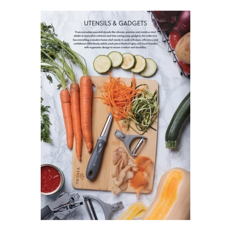 Viners Garlic Press | Stainless Steel Garlic Crusher with Soft