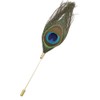 Royal Queen Crown Pearl Peacock Feather Badge Brooch Lapel Pin