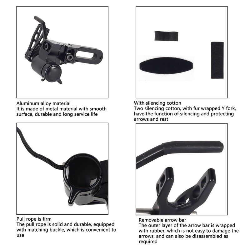 Drop Away Bow Rest Six Way Adjustable Aluminium Alloy Hunting