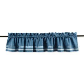 DII Window Valance Collection, 100% Cotton, Pre-Shrunk, Machine Washable, 2 Inch Curtain Rod Pocket, Single Panel, 72x14, Blue Chambray