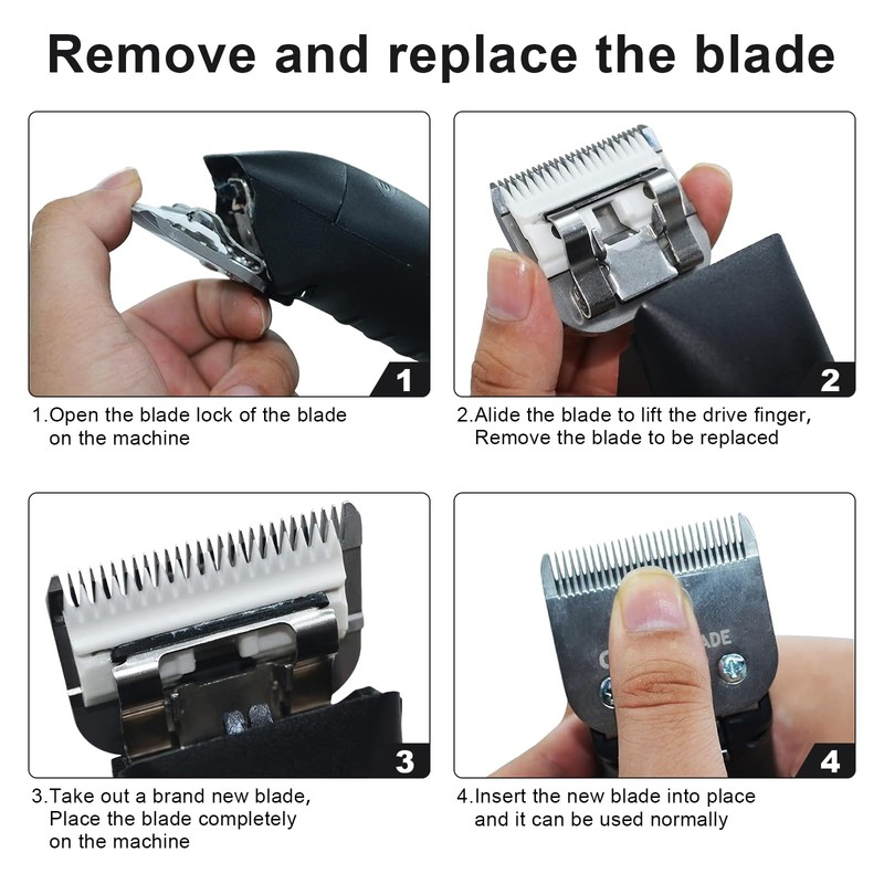 5 Pcs Professional Detachable Replacement Ceramic Blades set,compatible with Andis