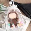 Clear Doll Display Bag, Portable Protective Case with Pom Poms