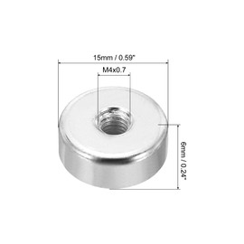 PATIKIL 10pcs M4 Cap Nuts Acorn Nut Screw Cap Insert Bolt Cover Flat Female Thread Hardware Accessories Lamp Light Fixture Silver Tone