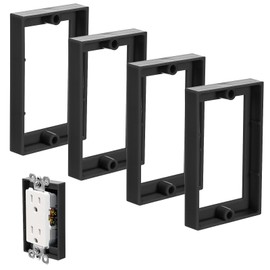 4pcs 1/2 Inch Single Gang Outlet Box Extender, Electrical Outlet Extender Receptacle Extender Outlet Extension Box for Electrical Box and Electrical Outlet Switches (Black)