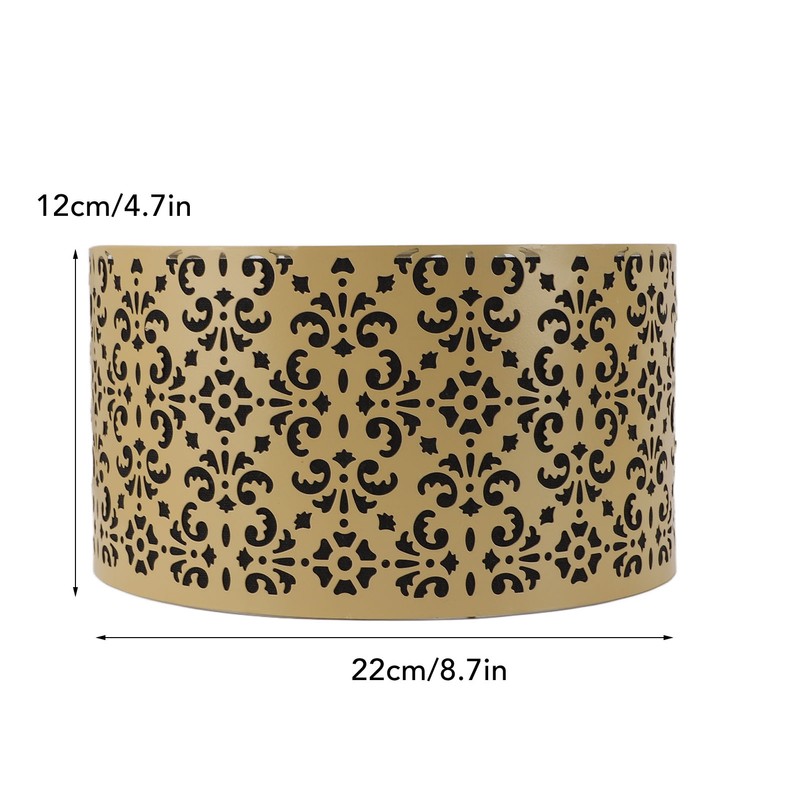 Metal Barrel Lampshade Hollow Exquisite Wrought Iron Lamp Shade with