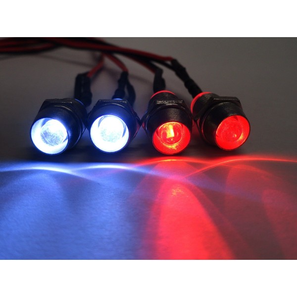 Apex RC Products 4 LED Headlight/Taillight Kit w/ Bezels - Universal for 1/10 Scale RC Models 9012