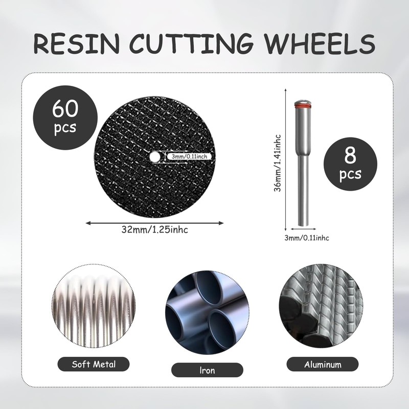 Cutting Discs 60 Pcs Grinder Discs,Metal Cutting Discs 32mm Glass