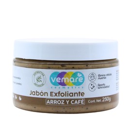 vemare Cosmetics Jabón Exfoliante de Arroz y Café Aporta Luminosidad 250g