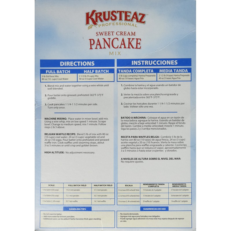 5 Pounds Krusteaz Sweet Cream Pancake Mix Just Add Water