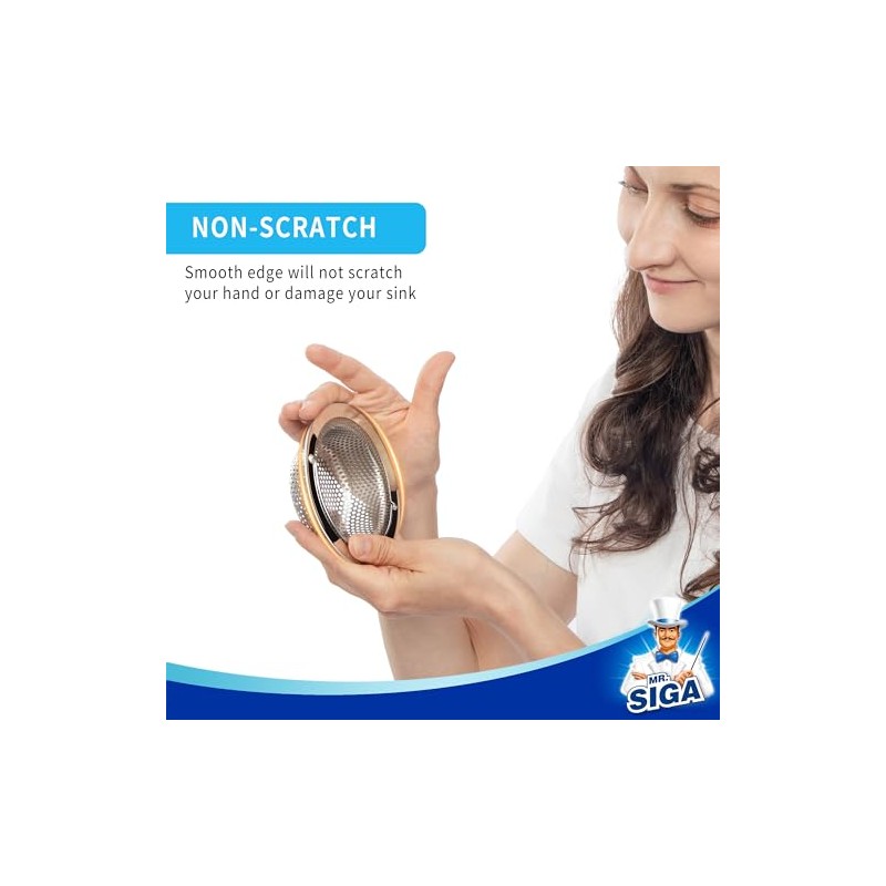 MR.SIGA Kitchen Sink Strainer, Stainless Steel Sink Drain Strainer, Dishwasher
