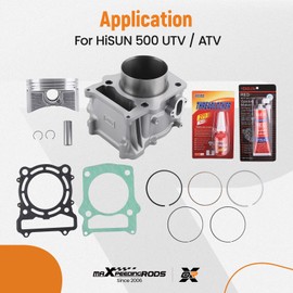 maXpeedingrods Cylinder Piston Top End Rebuild Kit Fit For HiSUN UTV ATV 500 HS YS Massimo, Replacement for 12100-F18-0000 13101-004-0000